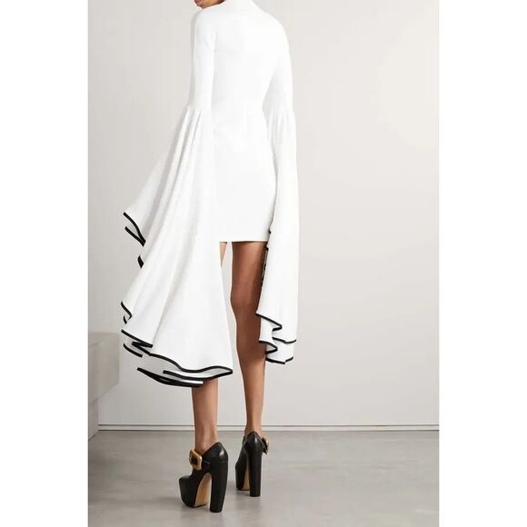 NWT PROENZA SCHOULER Ruffled Stretch-Crepe Mini Dress - Off-White $1,990 - Picture 3 of 13